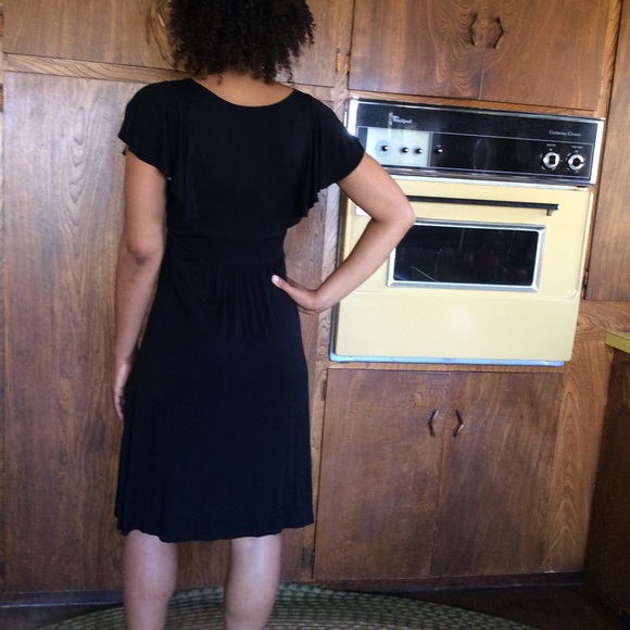 Black Dress with Empire Waist - Picture 2 of 4